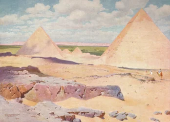 As pirâmides de Gizé do deserto, c1880, 1904