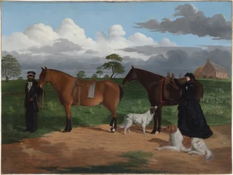 Sra Adolphus Sceales com Black Jimmie na Estação Merrang, 1856