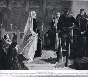 The End, Fotheringay, 1587, ilustração da "História das Nações de Hutchinson", c.1910