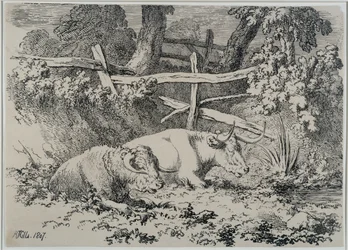 Descansar gado, 1807