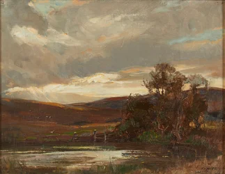 Evening On the Swire Road, Ettrick Bridge (óleo sobre tela)