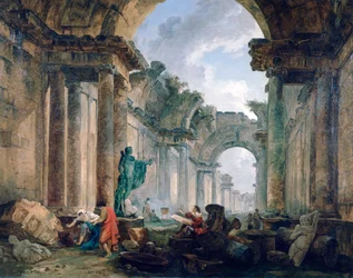 Vista imaginária da Grande Galeria do Louvre em ruínas, 1796