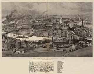 Uma visão panorâmica de Newcastle-on-Tyne