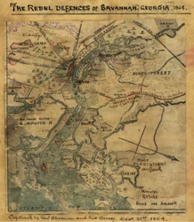 Ataque ao Ft. Pulaski Savannah, Geórgia, abril de 1862. LOC gvhs01.vhs00277