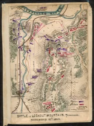 Batalha de Lookout Mountain, Tennessee, 24 de novembro de 1863. LOC gvhs01.vhs00173