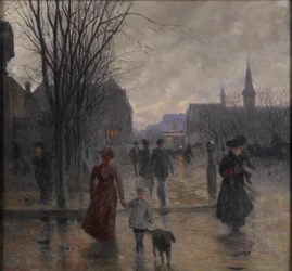 Noite chuvosa na Avenida Hennepin, c.1902