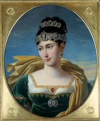 Retrato de Paulina Bonaparte, princesa Borghese (1780 - 1825), irmã de Napoleão I. Pintura de Robert Lefevre (1755-1830)