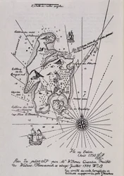 Mapa de uma ilha no Tresor (Piratas?)