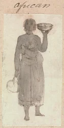 Rough Sketch da Mulher Africana com Cestos
