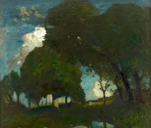 Woodland by Moonlight (óleo sobre tela)