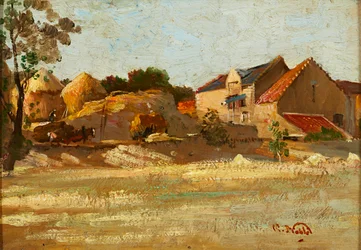Uma Fazenda East Lothian (óleo a bordo)