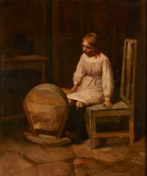 Balançando o berço (óleo sobre tela)