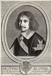 Hugues de Lionne (1611 - 1671), Marquês de Fresnes, Senhor de Berny, foi diplomata e ministro de estado sob o reinado de Luís XIV. Gravura de Robert Nanteuil. Coleção privada.