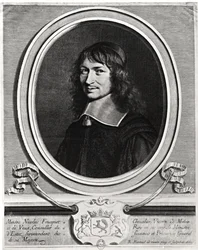 Retrato de Nicolas Fouquet (1615-80) 1662 (gravura) (foto a p-b)