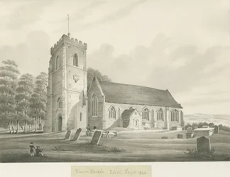 Igreja Kinver: desenho sépia