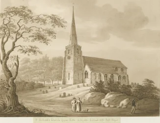 Lichfield - Igreja de São Miguel: desenho sépia