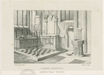 Wolverhampton - &39;Lanes Chancel&39; na Igreja de São Pedro: litografia, sd [c 1844] (impressão)