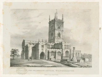 Wolverhampton - Igreja de São Pedro: litografado, nd [1838] (impressão)