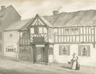 Wolverhampton - Igreja de São Pedro: desenho em sépia, 1837