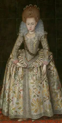 Princesa Elizabeth 1596-1662, mais tarde rainha da Boêmia, ca. 1606.