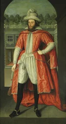 Retrato de William Pope, 1º Conde de Downe 1573-1631 como Cavaleiro do Banho, c. 1610