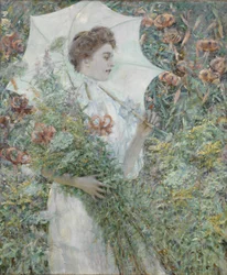 O guarda-sol branco
