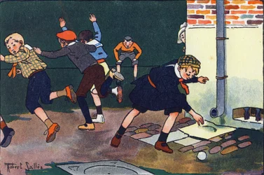 Bala na parede. Gravação em "O que estamos a tocar? "por E. Weber com desenhos a aguarela de Robert Salles (1871-1929). Librairie Garnier Freres, Paris