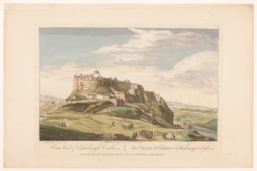 Gezicht op Edinburgh Castle
Vista Este do Castelo de Edimburgo (título sobre o objecto)
Schotland (título da série)