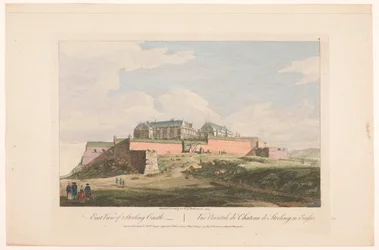 Gezicht op Stirling Castelo de Stirling
Vista Este do Castelo de Sterling (título sobre o objecto)
Schotland (título da série)