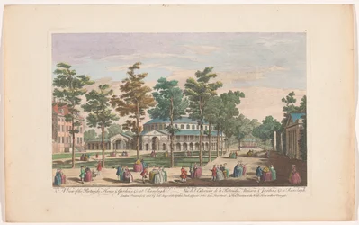 Vista da Rotunda em Ranelagh Gardens em Londres Uma vista do Rotundo, Casa e Jardins, etc. em Ranelagh (título no objeto) Ranelagh Gardens e Vauxhall Gardens (título da série)