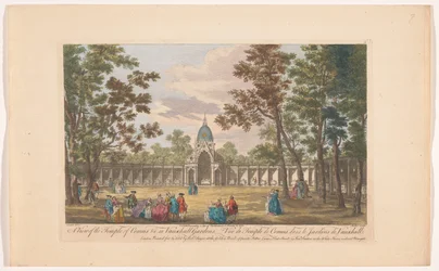 Gezicht op de Temple of Comus em Vauxhall Gardens te Londen Uma vista do Templo de Comus & c. em Vauxhall Gardens (título no objeto) Ranelagh Gardens em Vauxhall Gardens (título da série)