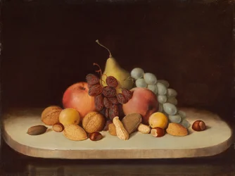 Natureza morta com frutas e nozes, 1848.
