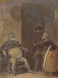 Falstaff com Mistress Quickly e Bardolph