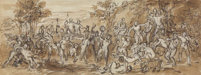 Figura Estudo de uma Celebração de Bacchanalia numa Paisagem arborizada