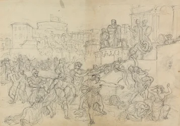 Esboço de Godos Entrando em Roma, da Peça de Shakespeare, Titus Andronicus