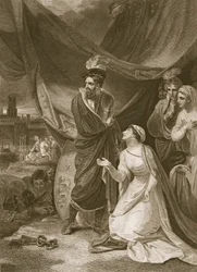 A rendição de Calais, gravada por A. Smith, ilustração de David Hume "A História da Inglaterra", pub. por R. Bowyer, Londres, 1812