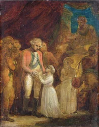 Os dois filhos de Tipu Sahib, sultão de Mysore, sendo entregues como reféns ao General Cornwallis (1738-1805), c.1792 (óleo sobre tela)