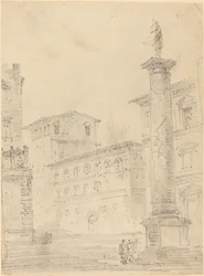 Figuras em uma praça romana