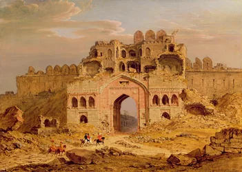 Dentro da entrada principal do Purana Qila, Delhi