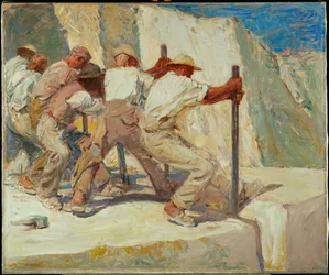 Talhadores de pedra (óleo sobre tela)