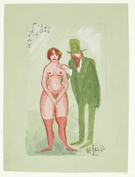 Dama rosa e homem verde