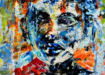 Retrato abstrato vibrante