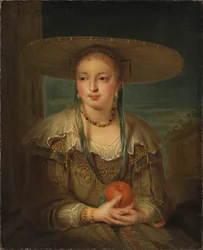 Pomone - Pomona, por Tournieres, Robert (1667-1752). Óleo sobre tela. Tamanho: 78x64 cm. Nationalmuseum Estocolmo
