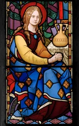 Detalhe da janela do leste, Cristo na casa de Marta e Maria, 1863 (vitral)