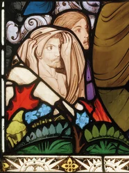 Ye Damned, detalhe de The Last Judgment, c.1864 (vitral)