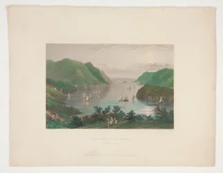 Vista de West Point (Rio Hudson), ilustração para Nathaniel Parker Willis