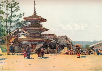 Pagode de Yasaka, Kyoto, Japão, c1909