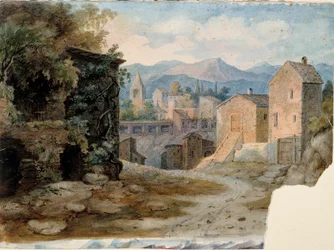 Cidade de montanha italiana