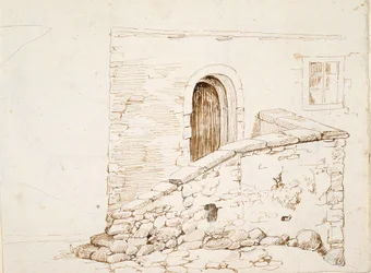 Parede e porta de uma casa italiana