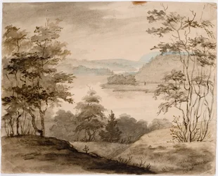 Paisagem com rio sinuoso
